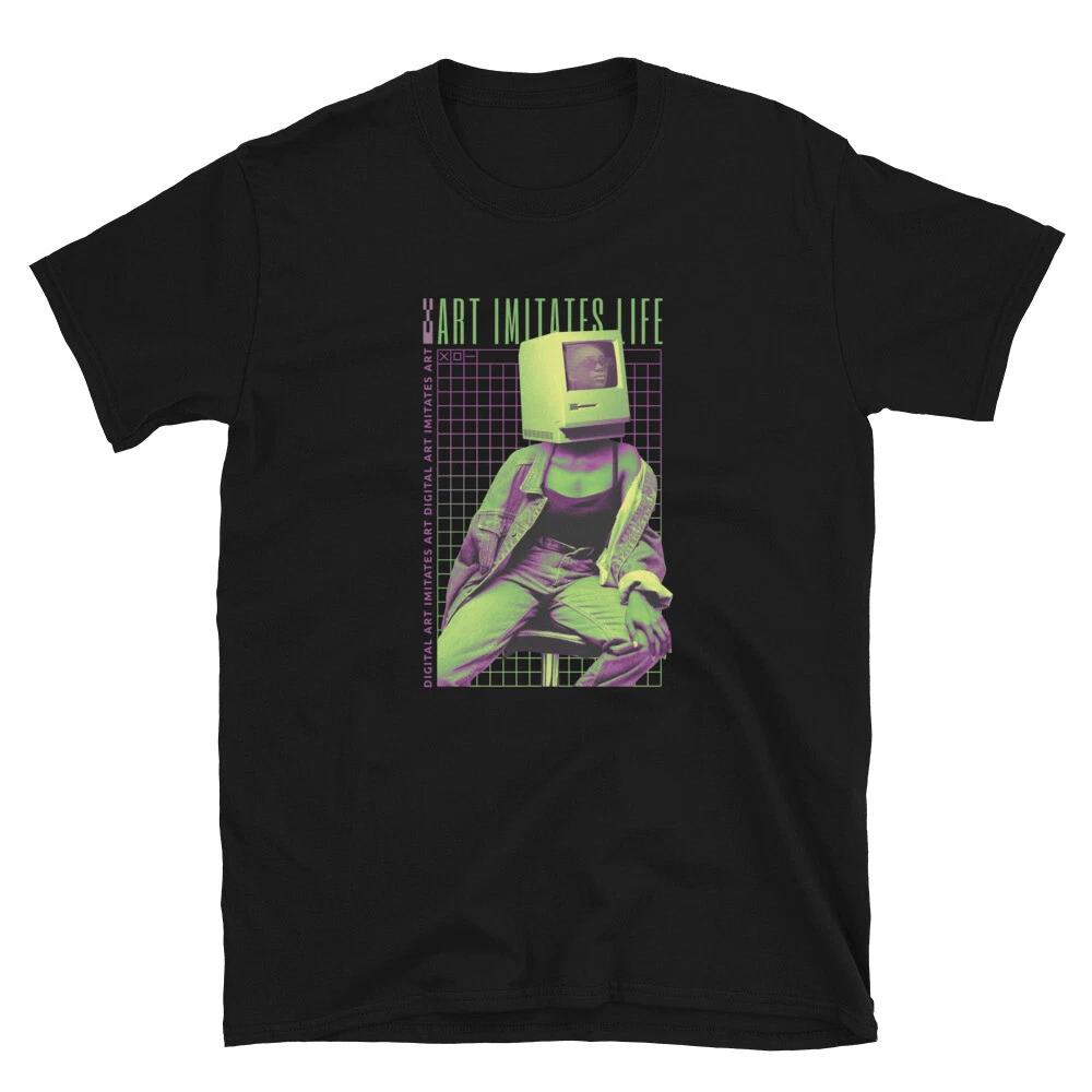 Retro Abstract Art Computer T-Shirt XXXL