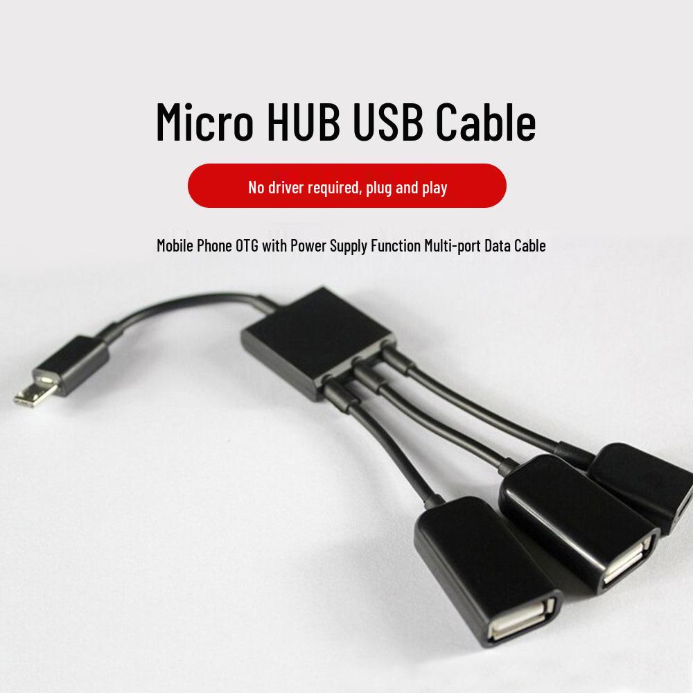 Multi-Functional Three-in-One OTG Adapter Cable for Android Micro USB: Connect Mouse & Keyboard with Power Supply