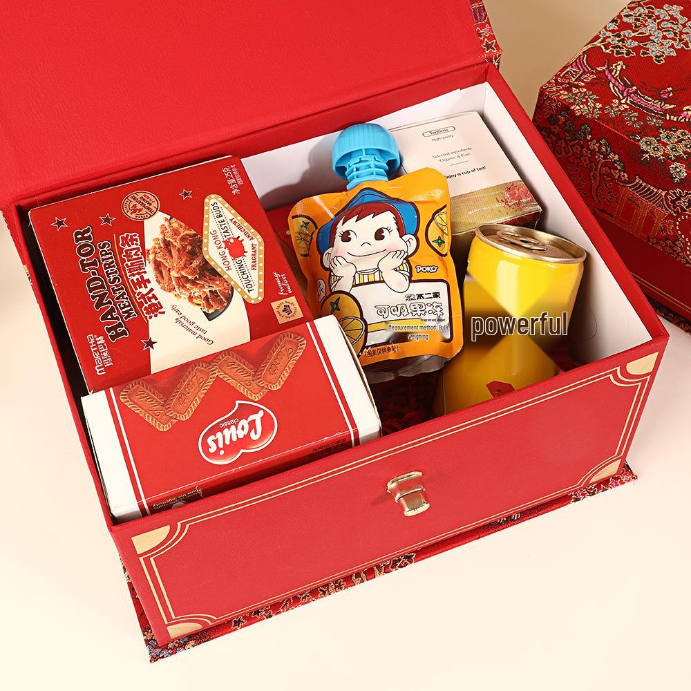 Elegant Chinese Wedding Gift Box - Large Capacity, Flip-top Packaging for Candy and Favors