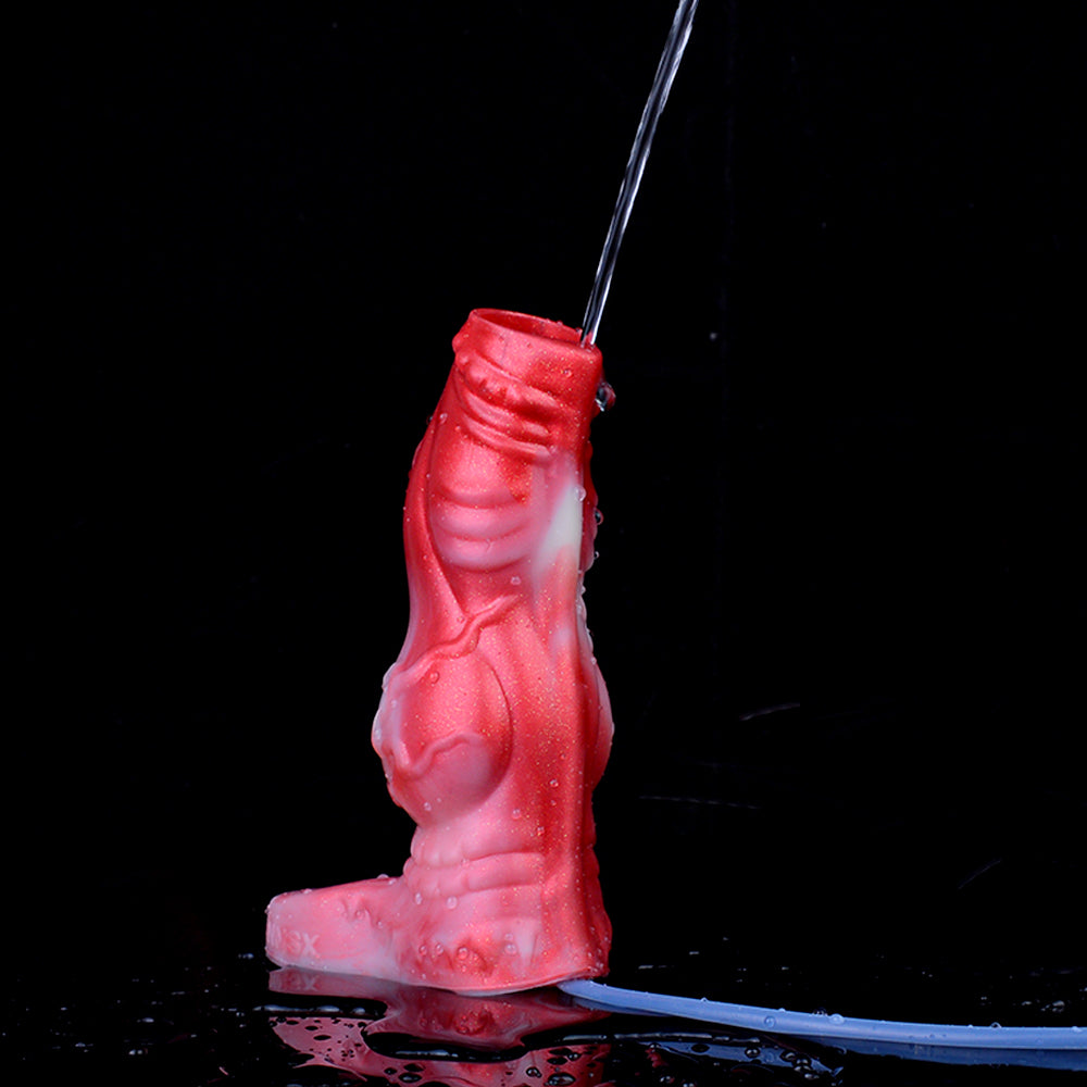 Aida Silicone Textured Red Squirting  Sleeve  Extenders & Enlargers