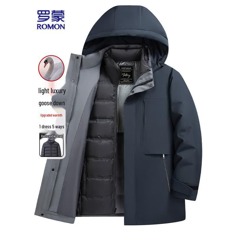 ROMON Men s Mid-Length Business Casual Warm Down Jacket 180/96A