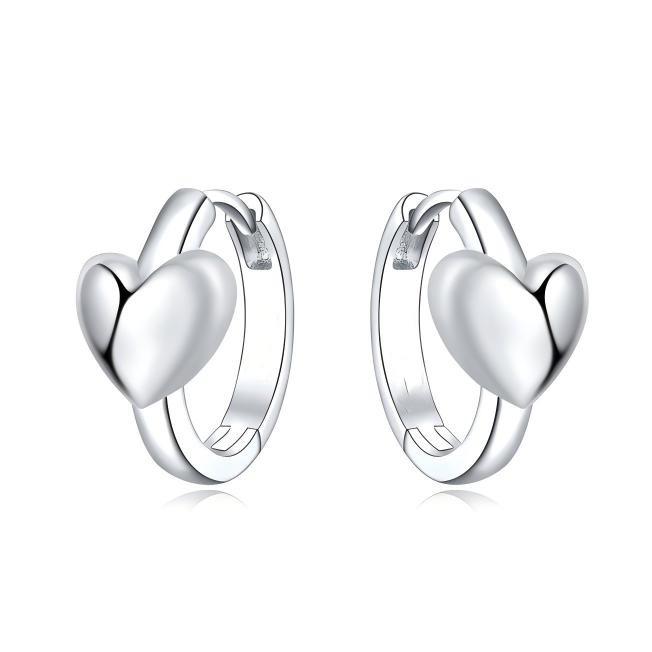 Elegant Heart Zircon Infinity Hoop Earrings Fashionable Advanced Temperament Jewelry For Women