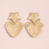 Women Fashion European American Retro Heart Dangle Earrings Star Irregular Tin Foil Surface Creative Punk Elegant Ear Jewelry