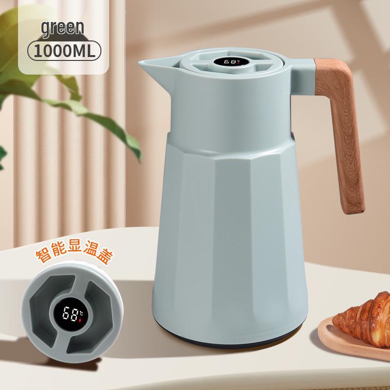 Large-Capacity Insulated Kettle with Wooden Handle and Smart Temperature Control