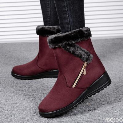 Nuovi Stivali da Neve Caldi Resistenti al Freddo da Donna con Catena Laterale Tacco Basso Scarpe Casual da Donna Autunno Inverno Scarpe Semplici Comode
