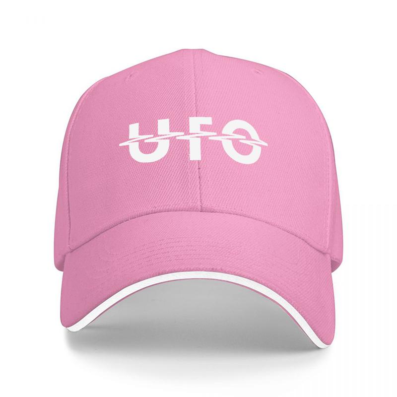UFO Logo Schwarze Baseballkappe mit Weißem Rand und Kräftigem Design State Unisex für Modebewusste und Alien-Enthusiasten
