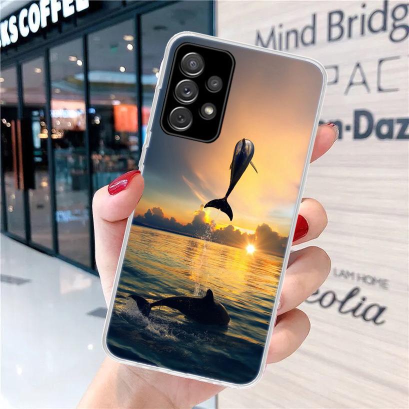 Sea animal cute dolphin For Samsung Galaxy A15 A14 A13 A12 A55 A54 A53 A52 Phone Case A32 A35 A34 A33 A25 A24 A23 A22 A04S A03S
