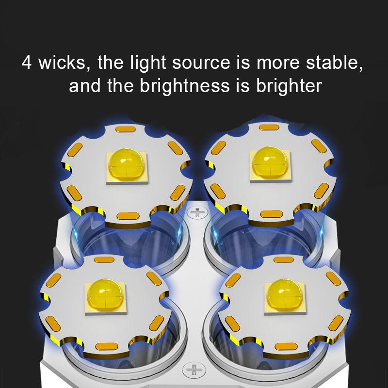 Super Light LED Flashlight COB Side Light USB Recharge Super Bright 4 LED Side Light 4 Modes Flashlight Built-in Battery Outdoor Hunting Camping