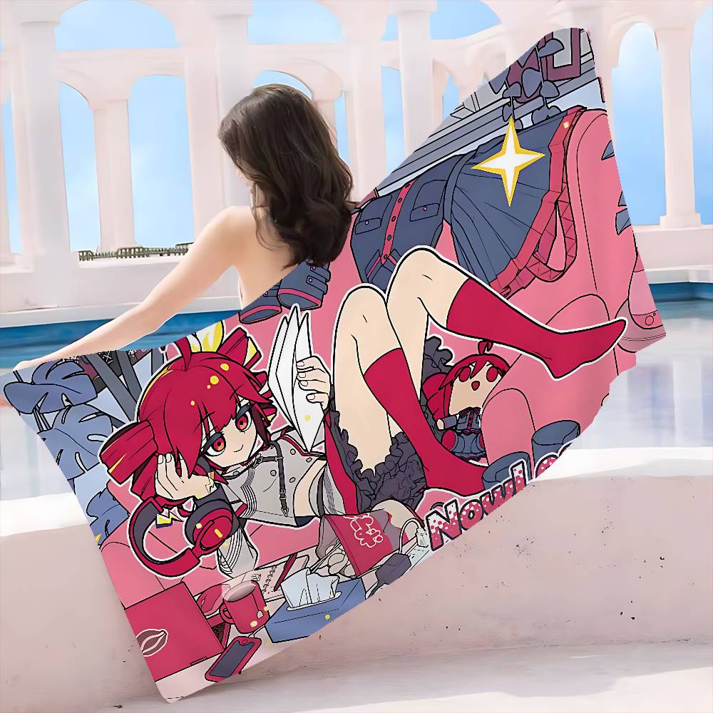 Popular Singer Kasanes Teto Anime Beach Swimming Towel Soft Absorbent Washcloth Children's Gifts for Kids Travel Camping Gym