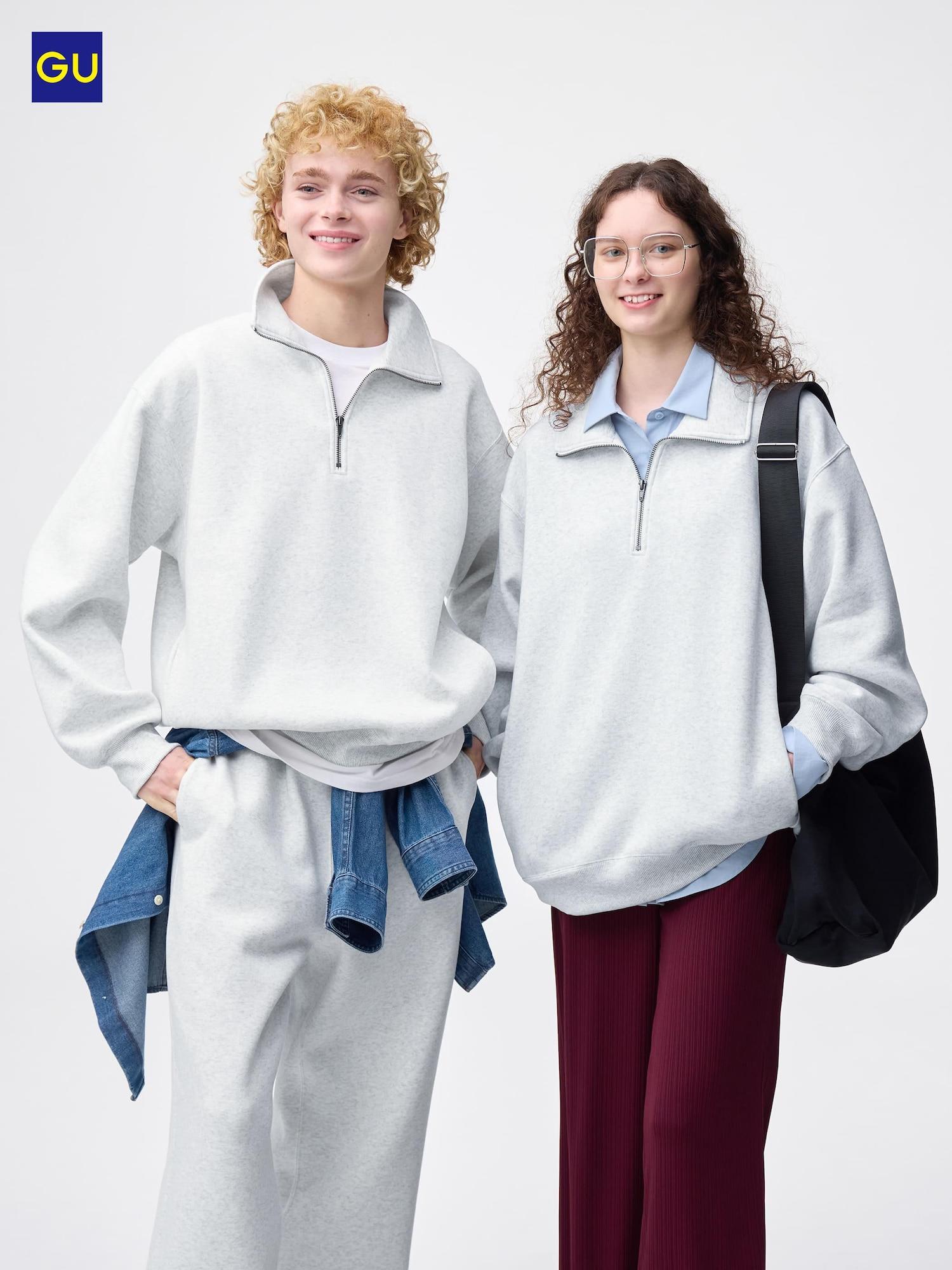 

Uniqlo Gu Тяжелый свитер с застежкой-молнией на половину длины 02 LIGHT GRAY/UNISEX S