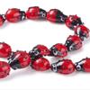 20Pcs Ladybug Shape Red Ladybug Lampwork Glass Beads Red Color Glass Beads  Jewelry Crafts Making