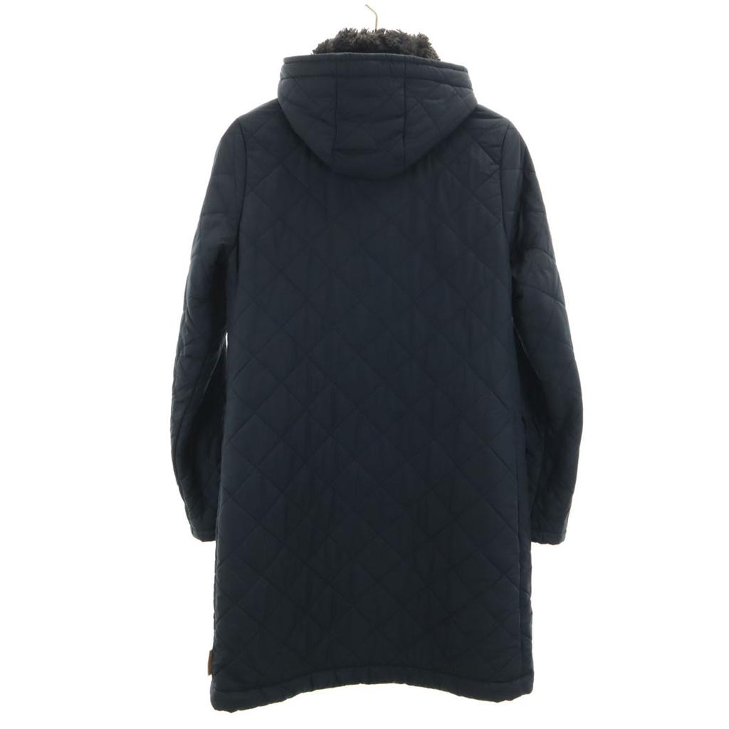Traditionelle Wetterbekleidung Hergestellt in Großbritannien Gesteppter Mantel 36 Marineblau Rückseite mit Loch Damen Gebraucht