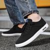 Black Canvas Breathable Men Shoes Trendy Flats Male Sneakers Outdoor Fashion Lace Up Casual Vulcanized Mens Sport Shoes