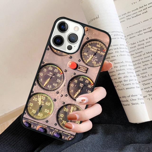Aviation Airplane Instrument Phone Case Cover For iPhone 17 Air 16 15 14 plus 11 12 13 pro max coque Shell Fundas
