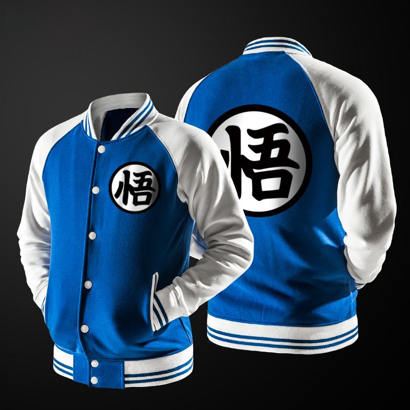 Anime Japanese Son Goku Baseball Jacket Cosplay Cartoon  Mens Warm Coat Spring Autumn Overcoat Fleece Hoodies Jaqueta Masculina