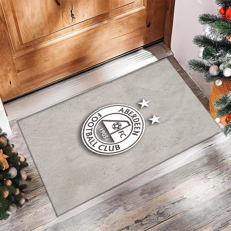 Aberdeen FC Soccer Football Pattern Soft Area Rug Non Slip Indoor Floor Carpet Sports Decor Mat for Bedroom