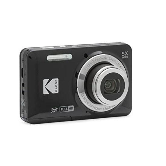 KODAK PIXPRO Easy-to-use Zoom FZ55-BK 16MP Digital Camera Optical 5x Wide Angle 28mm 2.7-inch LCD Screen (Black)
