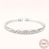 Elegant 925 Sterling Silver Double-bead Bracelet with Exquisite Floral Pattern, Adjustable Size, Made of 925 Sterling Silver