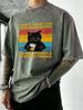 Cat Like Coffee Hate People Printed Washed T Shirts Soft Breathable TShirt Cotton Loose Short Sleeves Running Men Clothes
