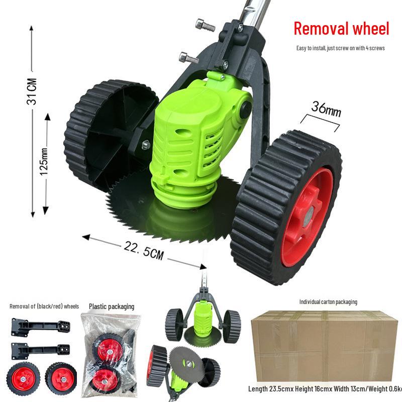 Rechargeable Lithium Battery Lawn Mower with Wheels - Compact Weeding Tool