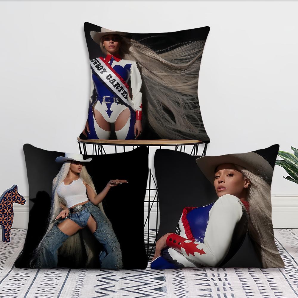 B-beyonce Singer Cowboy Carter Cushion Cover Pillow Cover Decoration Room Home Sofa Living Office Car Nordic Simplicity