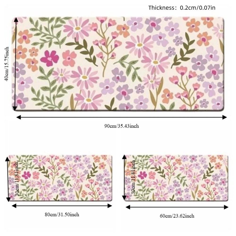 Non-Slip Floral Desk Pad Rubber Base Gaming Mats Desk Mat Mouse Pad  Work