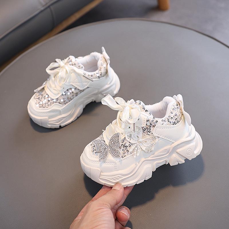 Girls' Bowknot Soft Sole Non-Slip Sneakers for Ages 1-6 - Breathable and Versatile