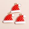10pcs Cute Enamel Christmas Santa Claus Charms Snowman Bell Pendants for Necklace Earrings DIY Bracelet Jewelry Accessories