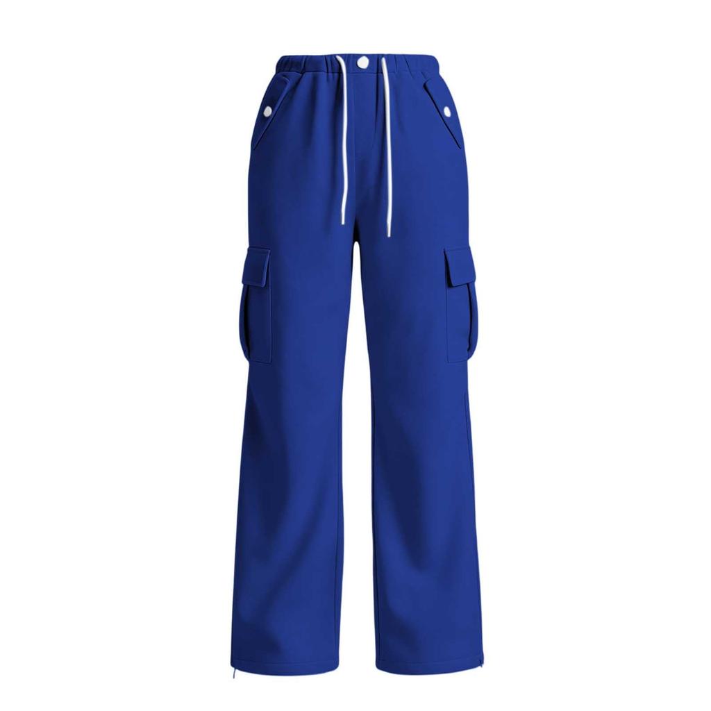 Damen High Waist Lässige Hose mit Taschen Farbe Entspannte Passform für den Alltag