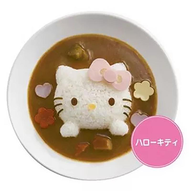 1 Set Cartone Animato Forma Gatto Kt Silicone Stampo per Palla di Riso Stampini per Goffratura Bento Strumento Fai da Te
