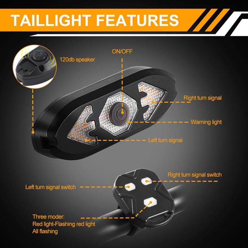 Bike Tail Light USB Rechargeable Bicycle Bike Rear Light Waterproof Safety Warning Back Lights for Night Riding Mountain Bike Accessories