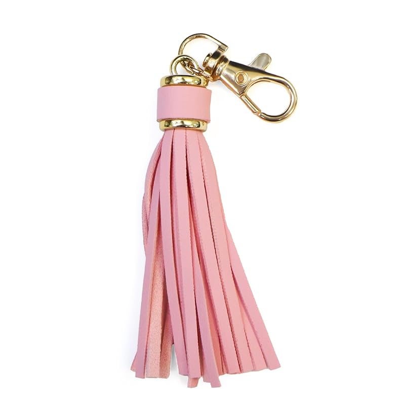 

tassel charm PU leather With eggplant Total length approximately 13cm [pink] Synthetic leather handicraft decoration handmade accessories strap tassel