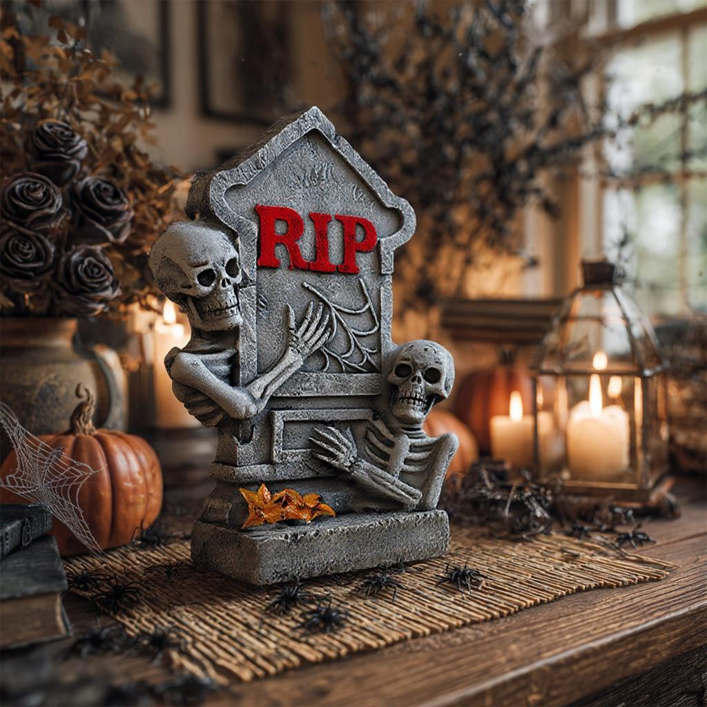 Halloween Decorations European Horror  Tombstone Resin Ornaments Home Party Gifts