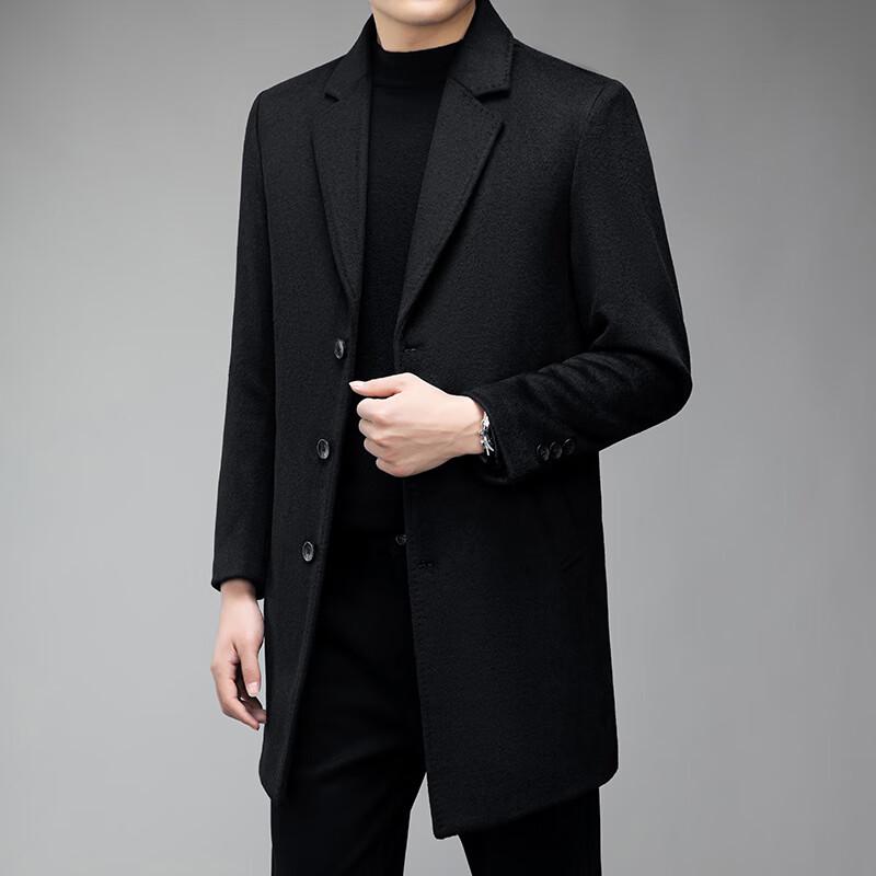 Firstview Men's Urban Casual Notched Lapel Wool Blend Overcoat