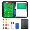 Pure Vie Soccer Tactics Board with Zipper Case, Portable, 26 Magnetic Pieces (2 Colors), Foldable, Half/Full Size, 30 Sheets of Memo Paper, Waterproof