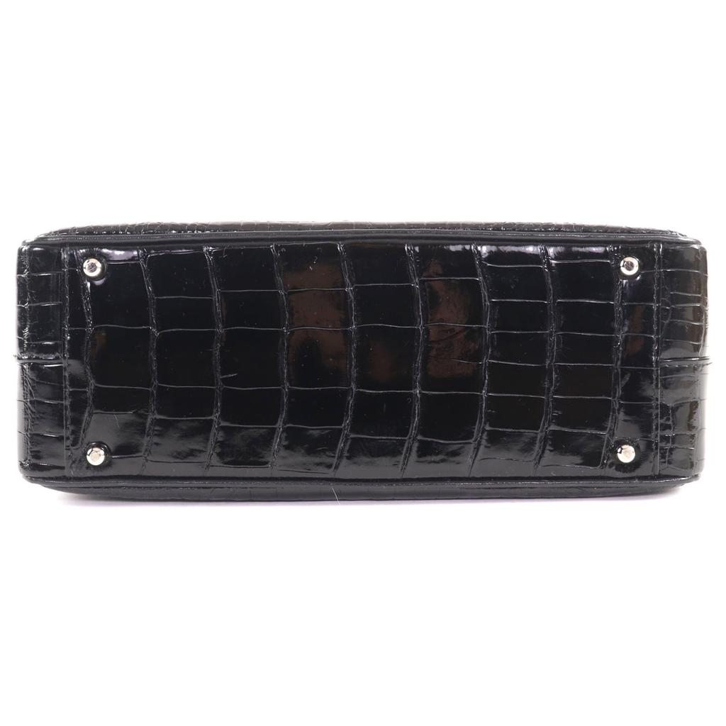 Tolle YAMAGUCHI Handtasche schwarz Krokodil Damen Gebraucht