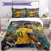 3'lü Nevresim Takımı (1*Nevresim Kılıfı + 2*Yastık Kılıfı, Çekirdeksiz), Neymar Jr Baskılı Yumuşak Dört Mevsim Nevresim Takımı, Ev Yatak Odası Dekor Hediye