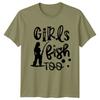 Girls Fish Too Fishing Unisexs TShirt Outdoor Hobby Tee