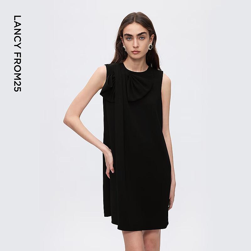LANGZI Diacetate Bow A-Line Mini Dress