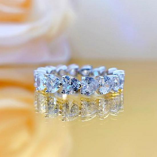 S925 Silver Oval Diamond Ring - Four-Prong Sparkly Fashion Jewelry