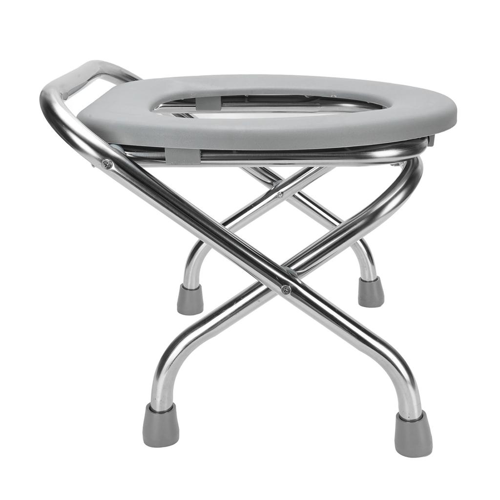 Składane krzesło komodowe Przenośne ze stali nierdzewnej Antypoślizgowe siedzisko toaletowe komodowe dla dorosłych 16,5 cala