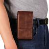 Vertical Smartphone Leather Waist Pack with Card Slots & Belt Buckle - Men's Trendy Multi-functional Crossbody for Elderly.
