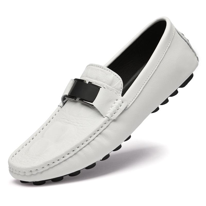 Crocodile Pattern Men s Leather Driving Loafers: Casual Slip-On Shoes 44