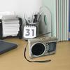 Portable FM Radio Multi Band USB Card Slot Rechargeable Vintage Retro Radio for Elderly Gold