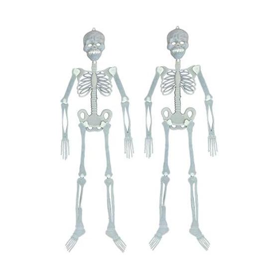 Glowing Skeleton Doll 90cm Set of 2 Luminous Skeleton Toy Party Room Car Interior Decoration Horror Figure