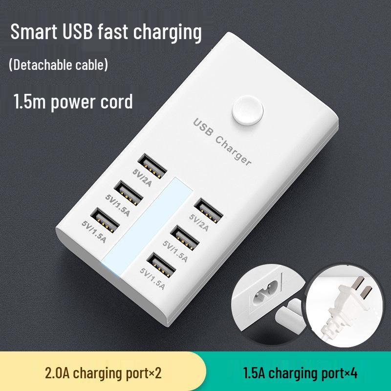 Travel Power Strip with Multi-USB Ports and Extension Cord