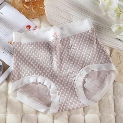 Plus Size Women's High Waisted Modal Jacquard Seamless Belly Lift Hip Lift 5A Antibacterial Underwear