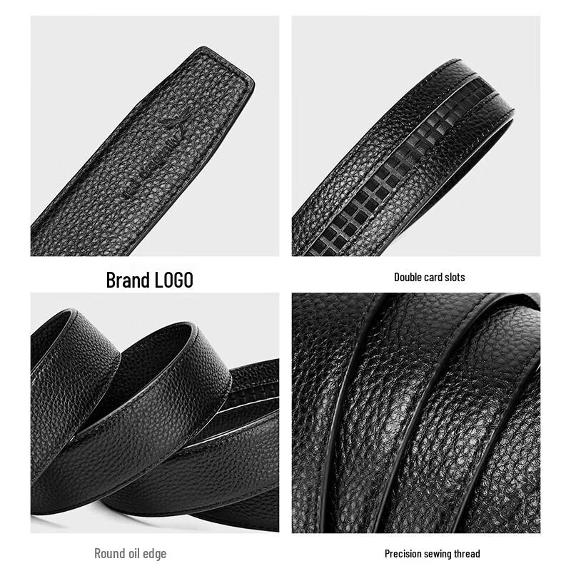 RED DRAGONFLY Men's First-Layer Cowhide Automatic Buckle Belt