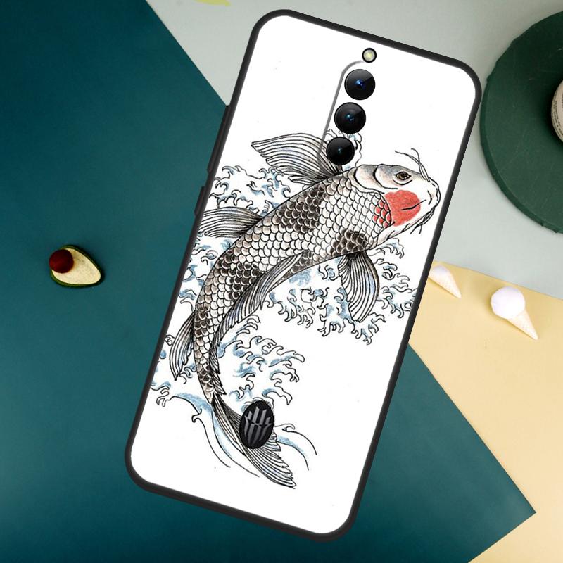 Koi-Karpfen-Fisch-Malerei Für ZTE Nubia Red Magic 10S Pro Plus 7 6S 7S 8 9 8S 9S Pro Red Magic 10 Air 11 Pro Plus Hülle