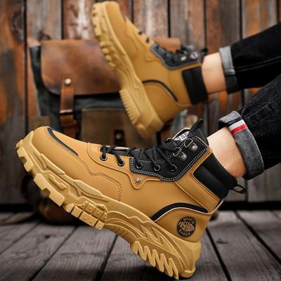 Mode Herbst Herrenstiefel Lässig Cowboy Kampf Taktisch Motorrad Chelsea Stiefeletten Arbeit Leder Outdoor Designer Luxus Wandern